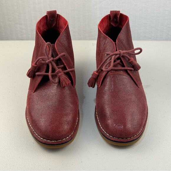 Hush Puppies Cyra Catelyn Burgundy Sparkle Suede Ankle Bootie Women’s 10 EUR 42 - Picture 2 of 12